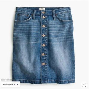 J.Crew Jeans denim mini skirt copper button front size 32